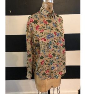 LIZWEAR Petite Button up Floral Blouse SizeS